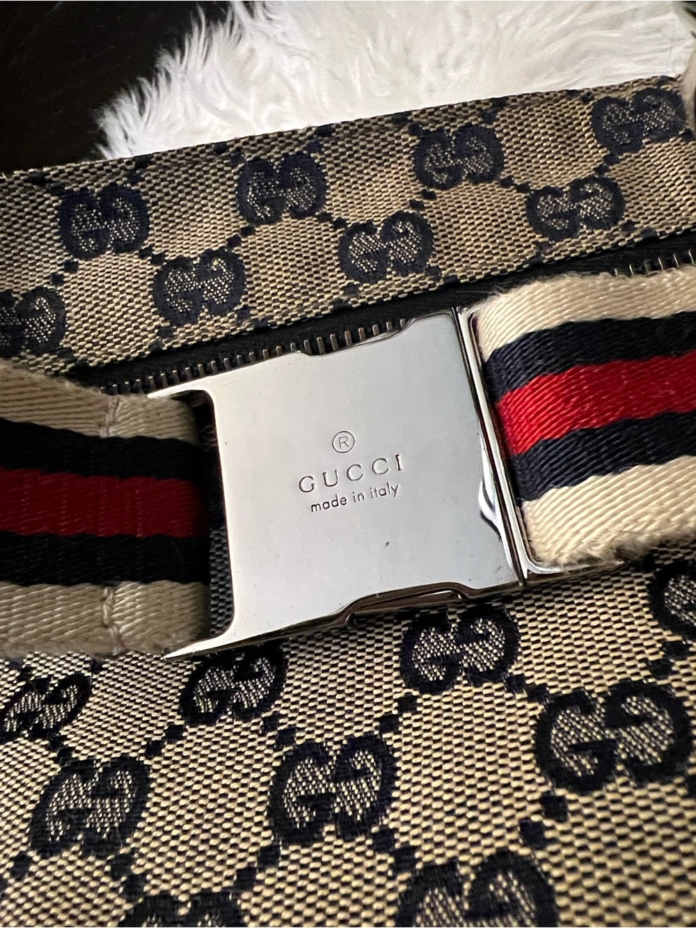 Vintage Gucci GG Canvas Web Double Pocket Belt Bag - Picture 11 of 11
